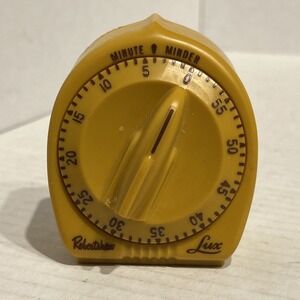 Rare Butterscotch LUX Minute Minder Kitchen Timer 60 Minutes Working Retro D3